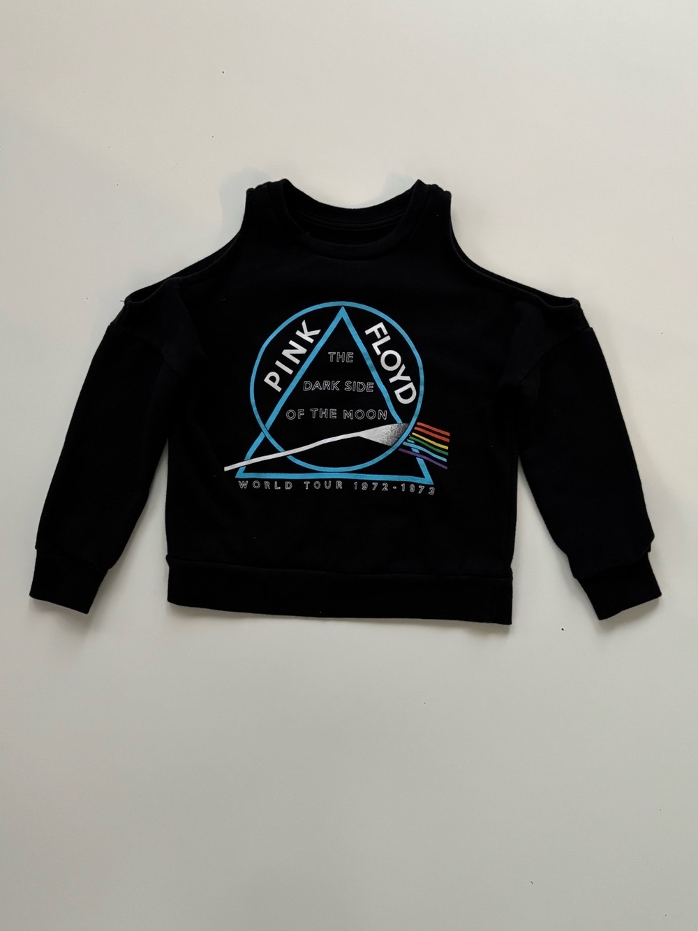 PINK FLOYD Little Girls Open Shoulder Crew neck Long Sleeve Sweatshirt Size 5/6